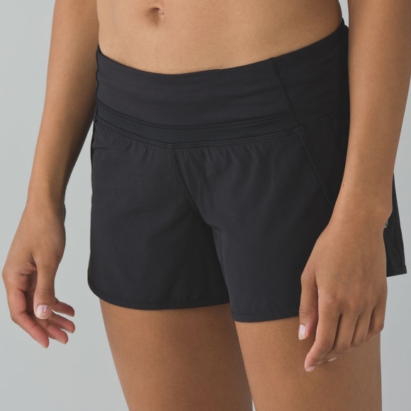 Lululemon Run Times Short 4-way Stretch 4" Size 2 Black Lined - Picture 2 of 10